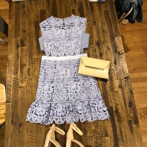 'Tyra' Lilac lace sleeveless shift dress- M